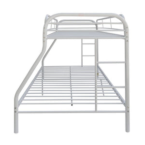 Homeroots White  Twin Over Full Size Bunk Bed  Steel 403923