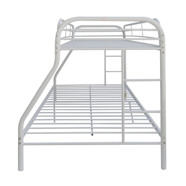 Homeroots White  Twin Over Full Size Bunk Bed  Steel 403923