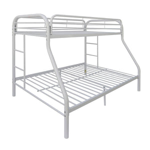 Homeroots White  Twin Over Full Size Bunk Bed  Steel 403923