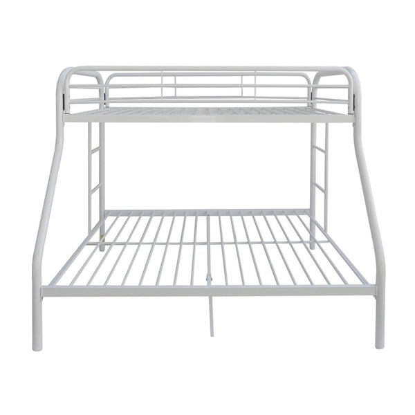 Homeroots White  Twin Over Full Size Bunk Bed  Steel 403923