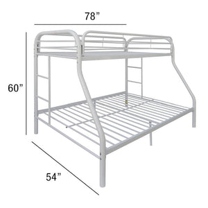 Homeroots White  Twin Over Full Size Bunk Bed  Steel 403923