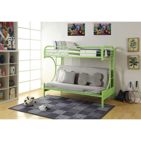 Homeroots Green Twin Over Full Futon Bunk Bed  Steel 403924