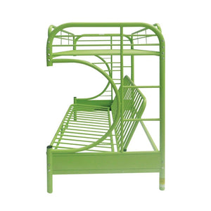Homeroots Green Twin Over Full Futon Bunk Bed  Steel 403924