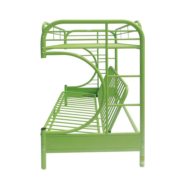 Homeroots Green Twin Over Full Futon Bunk Bed  Steel 403924