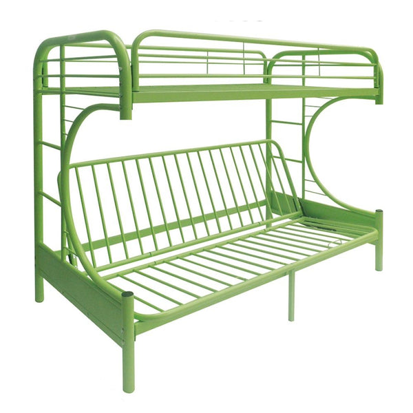 Homeroots Green Twin Over Full Futon Bunk Bed  Steel 403924
