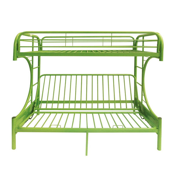 Homeroots Green Twin Over Full Futon Bunk Bed  Steel 403924