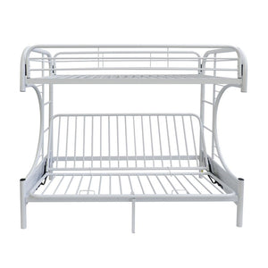 Homeroots White Twin Over Full Futon Bunk Bed  Steel 403926