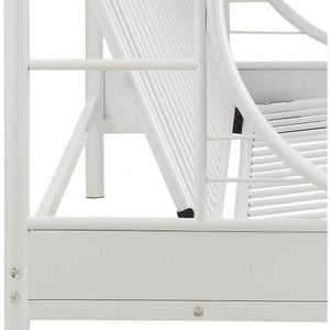 Homeroots White Twin Xl Over Queen Futon Bunk Bed  Steel 403928