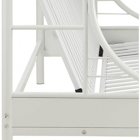 Homeroots White Twin Xl Over Queen Futon Bunk Bed  Steel 403928