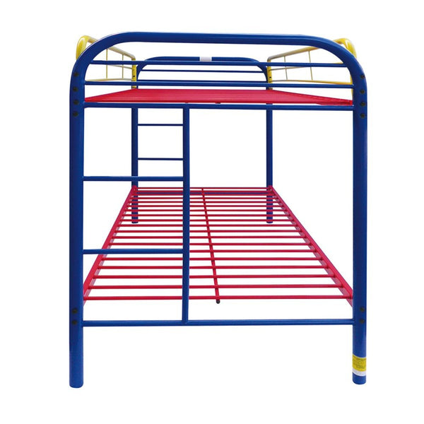 Homeroots Colorful Twin Over Twin Bunk Bed  Steel 403929
