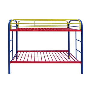 Homeroots Colorful Twin Over Twin Bunk Bed  Steel 403929