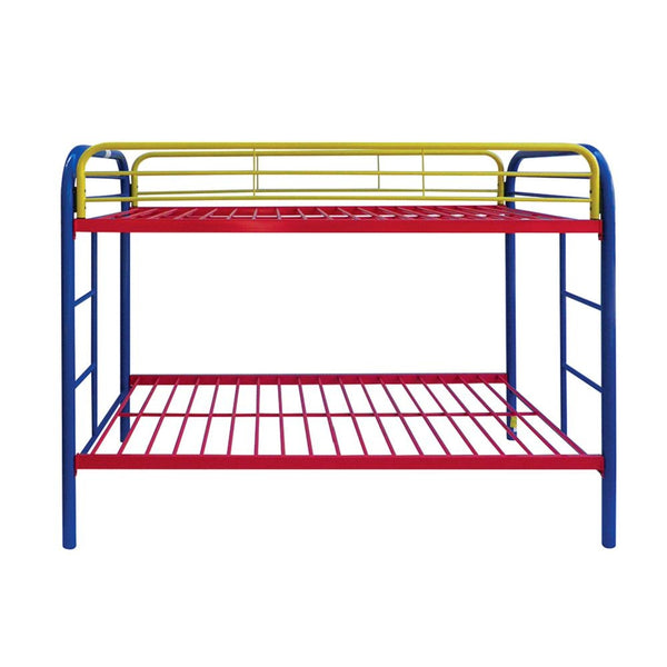 Homeroots Colorful Twin Over Twin Bunk Bed  Steel 403929