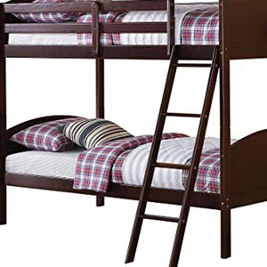 Homeroots Brown Twin Over Twin Classic Bunk Bed  Manufactured Wood And Solid Wood 403931