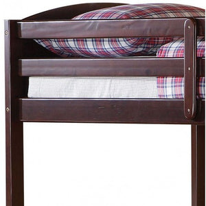Homeroots Brown Twin Over Twin Classic Bunk Bed  Manufactured Wood And Solid Wood 403931
