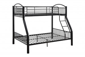 Homeroots Black Traditional Twin Over Full Bunk Bed  Steel 403932
