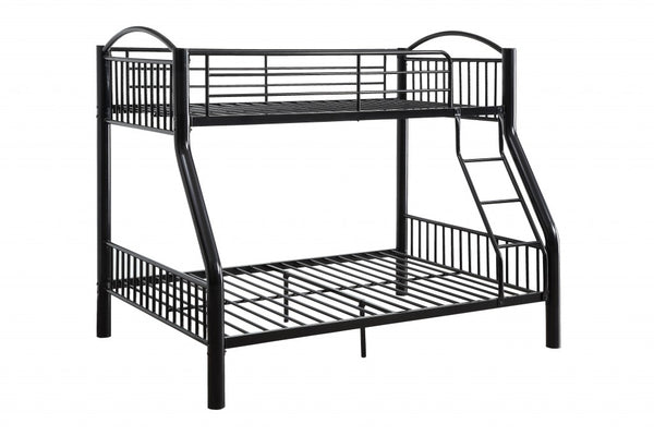 Homeroots Black Traditional Twin Over Full Bunk Bed  Steel 403932