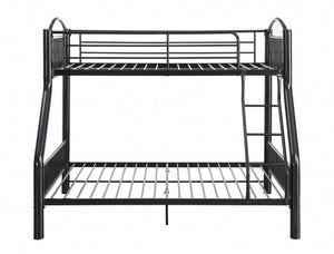 Homeroots Black Traditional Twin Over Full Bunk Bed  Steel 403932