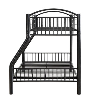 Homeroots Black Traditional Twin Over Full Bunk Bed  Steel 403932