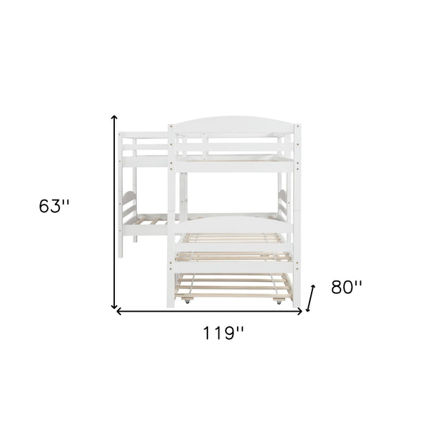 Homeroots White Twin Contemporary Manufactured Wood And Solid Wood Bunk Bed  Manufactured Wood And Solid Wood 403938