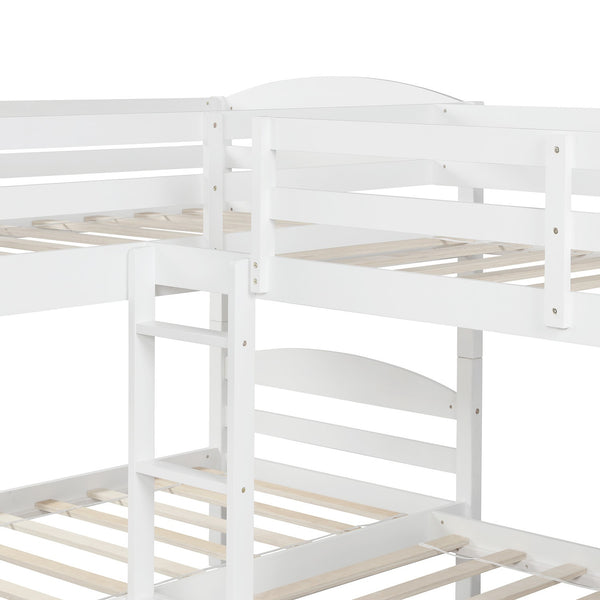Homeroots White Twin Contemporary Manufactured Wood And Solid Wood Bunk Bed  Manufactured Wood And Solid Wood 403938