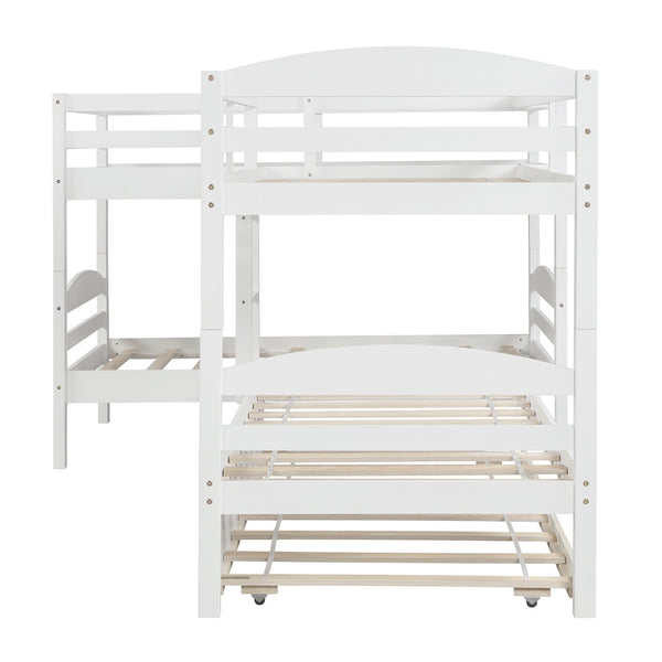Homeroots White Twin Contemporary Manufactured Wood And Solid Wood Bunk Bed  Manufactured Wood And Solid Wood 403938