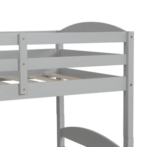 Homeroots Gray Twin Contemporary Manufactured Wood And Solid Wood Bunk Bed  Manufactured Wood And Solid Wood 403939