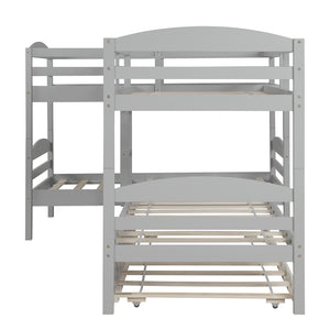 Homeroots Gray Twin Contemporary Manufactured Wood And Solid Wood Bunk Bed  Manufactured Wood And Solid Wood 403939