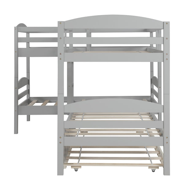 Homeroots Gray Twin Contemporary Manufactured Wood And Solid Wood Bunk Bed  Manufactured Wood And Solid Wood 403939