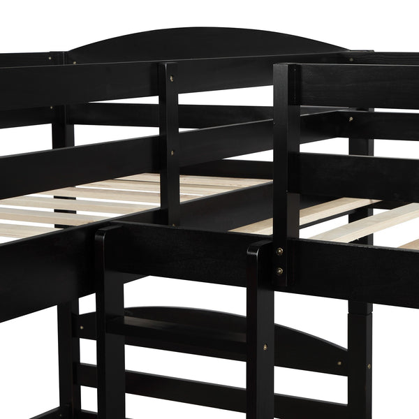 Homeroots Espresso Twin Contemporary Manufactured Wood And Solid Wood Bunk Bed  Manufactured Wood And Solid Wood 403940