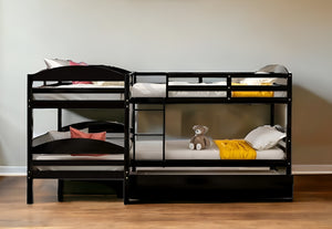 Homeroots Espresso Twin Contemporary Manufactured Wood And Solid Wood Bunk Bed  Manufactured Wood And Solid Wood 403940