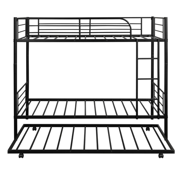Homeroots Black Twin Over Twin Traditional Steel Bunk Bed  Steel 403942