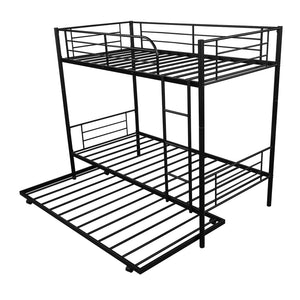 Homeroots Black Twin Over Twin Traditional Steel Bunk Bed  Steel 403942