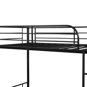 Homeroots Black Twin Over Twin Traditional Steel Bunk Bed  Steel 403942