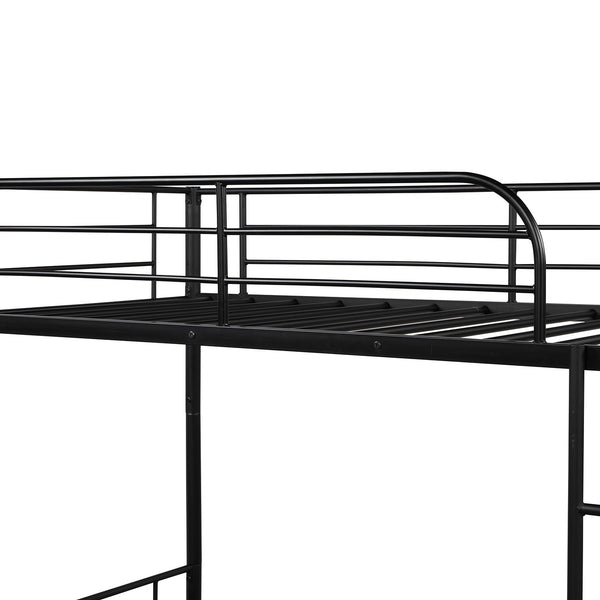 Homeroots Black Twin Over Twin Traditional Steel Bunk Bed  Steel 403942