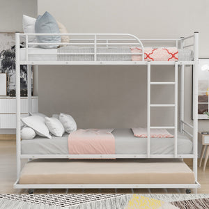 Homeroots White Twin Over Twin Traditional Steel Bunk Bed  Steel 403943