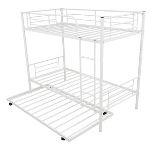 Homeroots White Twin Over Twin Traditional Steel Bunk Bed  Steel 403943