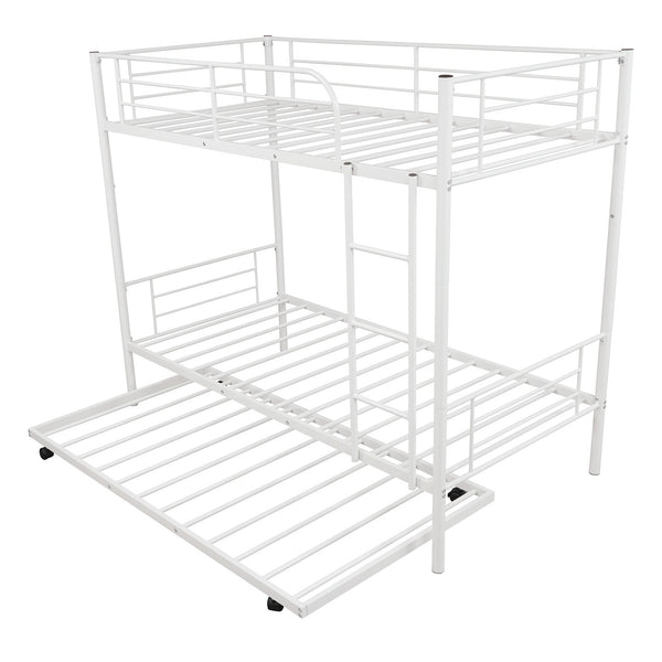 Homeroots White Twin Over Twin Traditional Steel Bunk Bed  Steel 403943