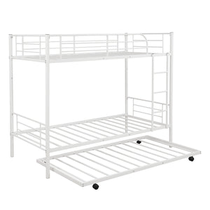 Homeroots White Twin Over Twin Traditional Steel Bunk Bed  Steel 403943