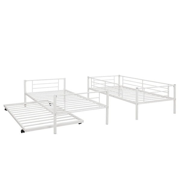 Homeroots White Twin Over Twin Traditional Steel Bunk Bed  Steel 403943