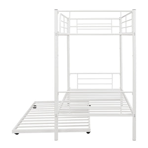 Homeroots White Twin Over Twin Traditional Steel Bunk Bed  Steel 403943