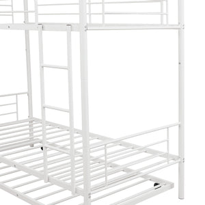 Homeroots White Twin Over Twin Traditional Steel Bunk Bed  Steel 403943