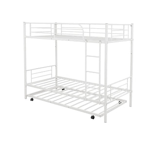 Homeroots White Twin Over Twin Traditional Steel Bunk Bed  Steel 403943