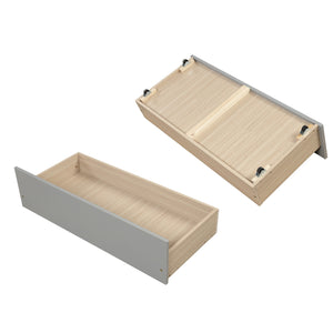 Homeroots Gray Full Over Full Contemporary Bunk Bed With Stairs  Manufactured Wood And Solid Wood 403946