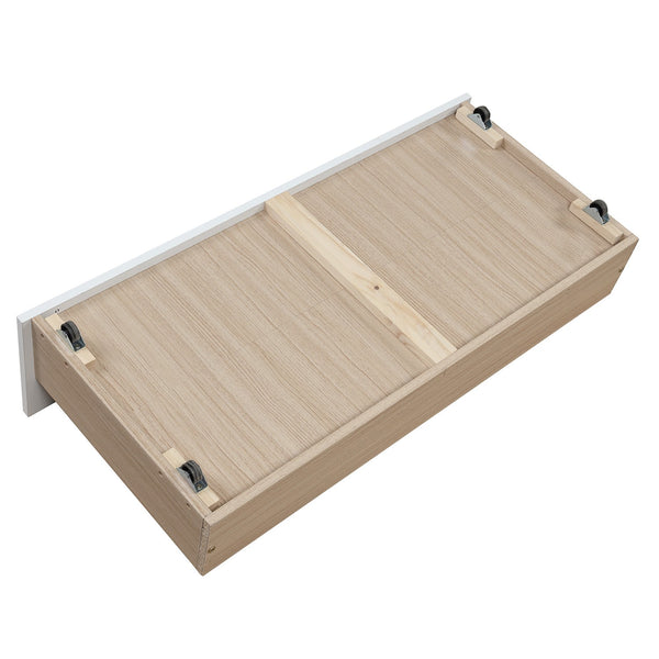 Homeroots White Full Over Full Contemporary Bunk Bed With Stairs  Manufactured Wood And Solid Wood 403947