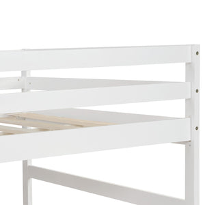 Homeroots White Full Over Full Contemporary Bunk Bed With Stairs  Manufactured Wood And Solid Wood 403947