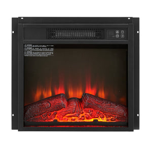 English Elm Electric Fireplace Insert Slim 1400w Heater with Adjustable Led Flame and Log Set W1758107430