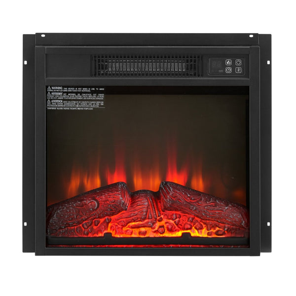 English Elm Electric Fireplace Insert Slim 1400w Heater with Adjustable Led Flame and Log Set W1758107430