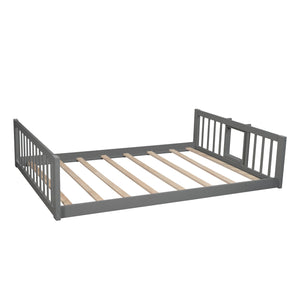Homeroots Gray Full Over Full Over Full Contemporary Bunk Bed With Slide  Manufactured Wood And Solid Wood 403963