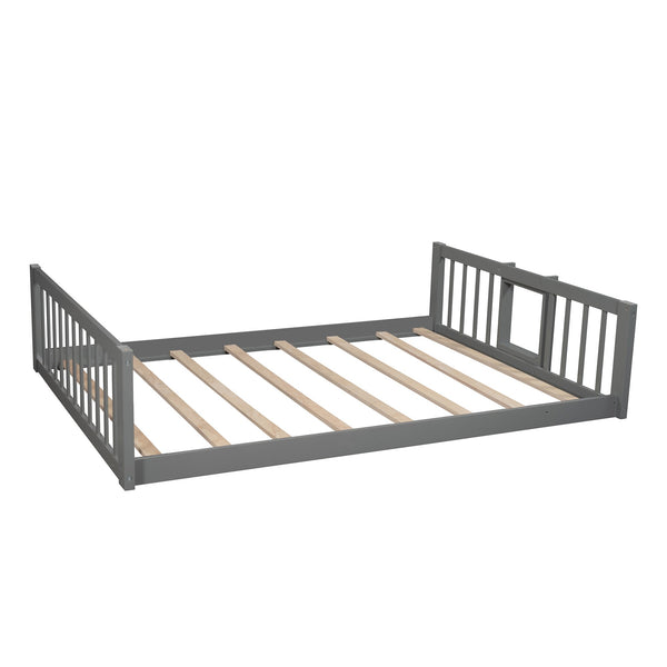 Homeroots Gray Full Over Full Over Full Contemporary Bunk Bed With Slide  Manufactured Wood And Solid Wood 403963