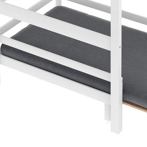 Homeroots White Twin Contemporary Manufactured Wood And Solid Wood Bunk Bed  Manufactured Wood And Solid Wood 403976